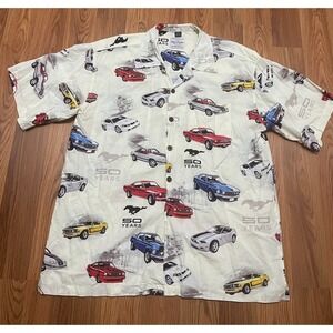 Ford Mustang Shirt Mens Extra Large 50 Years David Carey Hawaiian Classic